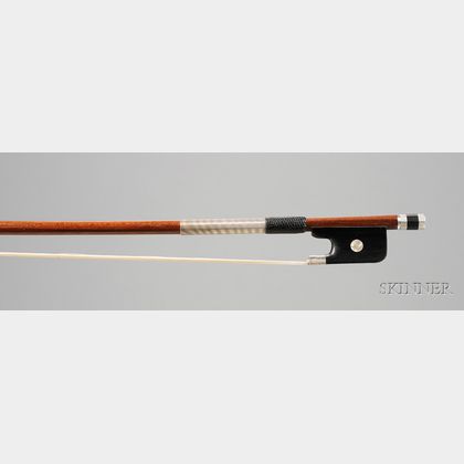French Silver Mounted Violoncello Bow, Joseph Henry, c. 1860