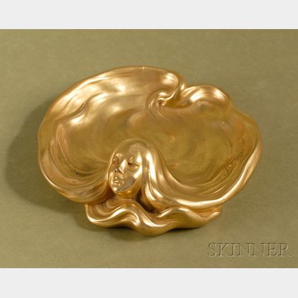 French Art Nouveau Gilt-bronze Pin Tray