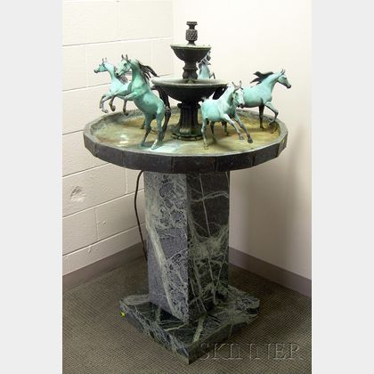 Bob Parks (American, b. 1948) Bronze Horse Fountain