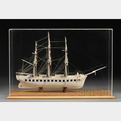 Cased Bone and Baleen Ship Model