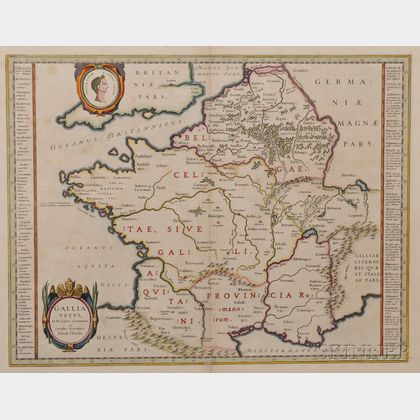 France. Abraham Ortelius (1528-1598) Gallia Vetus, ad Iul. Caesarius Commentaria