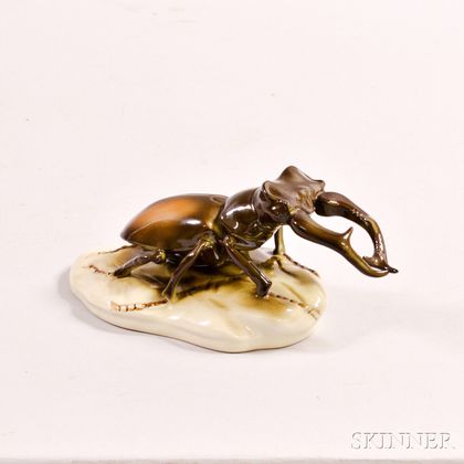 Royal Dux Porcelain Beetle