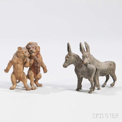 Two Austrian Cold-painted Bronze Animal Groups