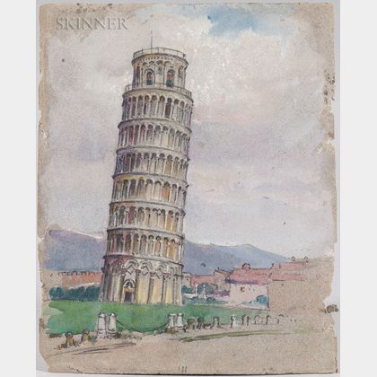 Mabel May Woodward (American, 1877-1945) The Tower of Pisa