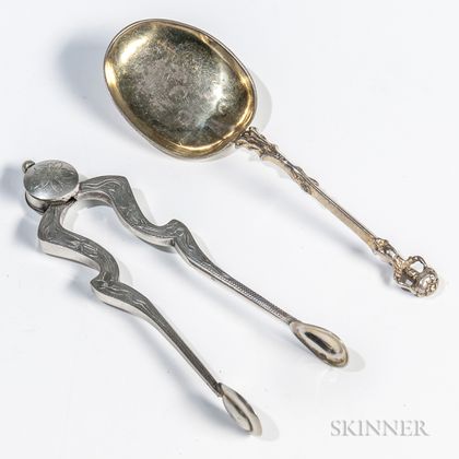Two Pieces of Continental Silver Flatware