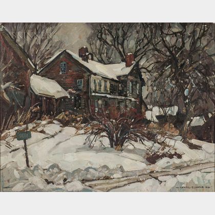 William Lester Stevens (American, 1888-1969) House in Snow