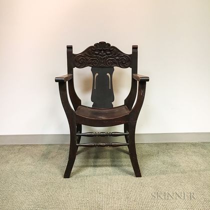 Northwind Carved Oak Armchair
