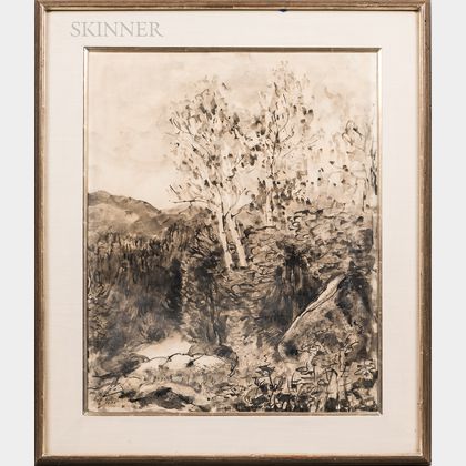 Walt Kuhn (American, 1877-1949) Landscape en Grisaille.