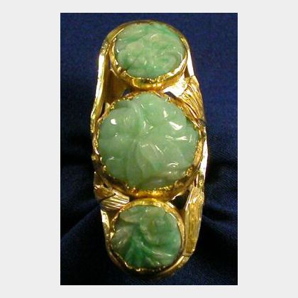 24kt and 18kt Gold and Jadeite Ring