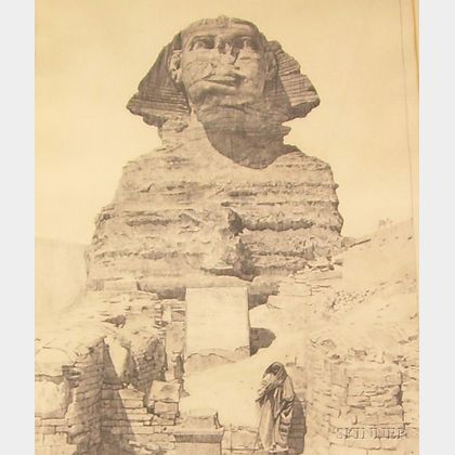 Framed Etching on Paper View of the Sphinx