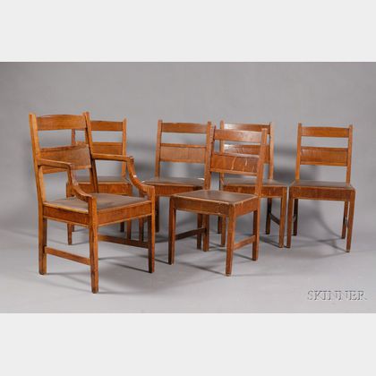 Six Gustav Stickley Dining Chairs