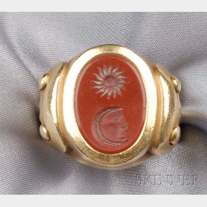 18kt Gold and Hardstone Intaglio Ring, Kieselstein-Cord