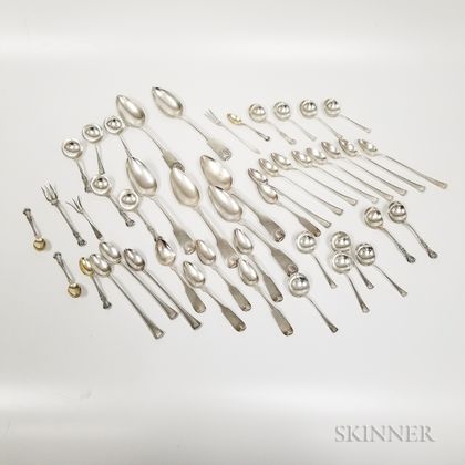 Group of Sterling Silver and Coin Silver Flatware