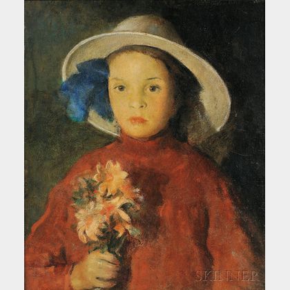 Charles Webster Hawthorne (American, 1872-1930) Flower Girl