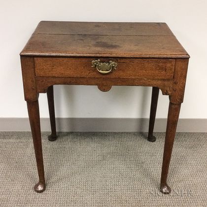 George II Oak Table with Drawer