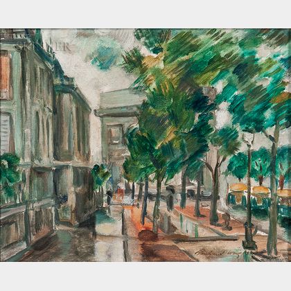 Richard L. Wright (American, 20th Century) Avenue Hoche, Paris