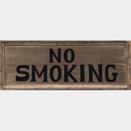 Painted Wood "No Smoking" Sign