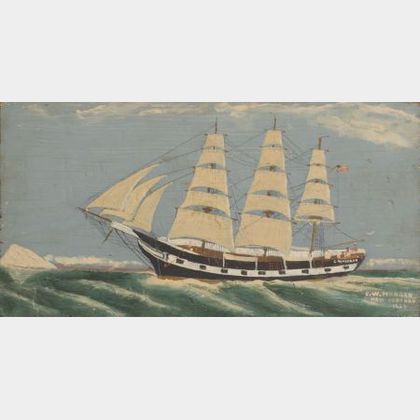 In the Manner of J.O.J. Frost (American, 1852-1928) Portrait of the Whaling Ship C.W. Morgan.