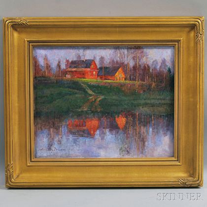 Anatoly Dverin (American, 20th/21st Century) Farmhouse Reflection