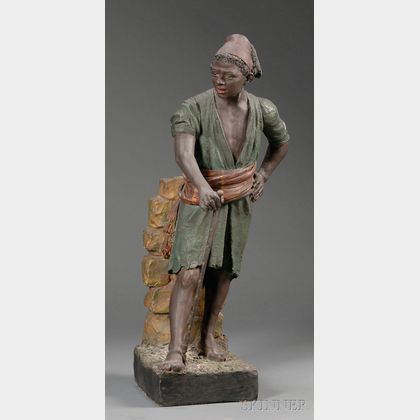Viennese Painted Terracotta Figure of a Moor