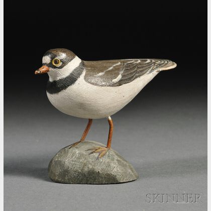 Jess Blackstone Carved and Painted Miniature Semi-palmated Plover Figure
