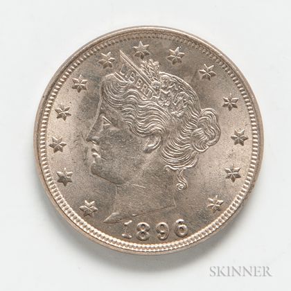 1896 Liberty Head Nickel. Estimate $100-200