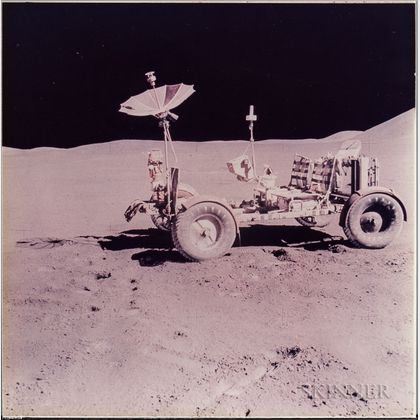 Apollo 15, The Lunar Rover Photographed Alone Against the Desolate Lunar Landscape (NASA AS15-88-11901),July 31-August 2, 1971.
