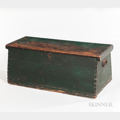 Green-painted Pine Sea Chest