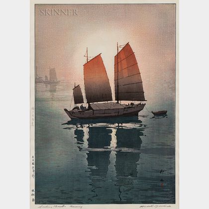 Hiroshi Yoshida (Japanese, 1876-1950) Sailing Boats, Morning