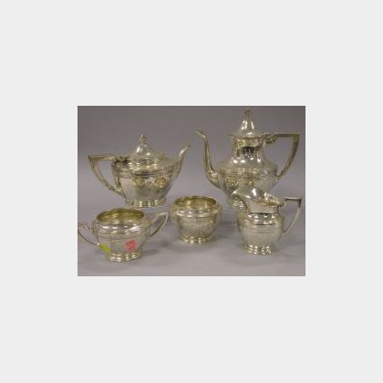 Five-Piece Lunt Sterling Silver Tea and Coffee Service. 
