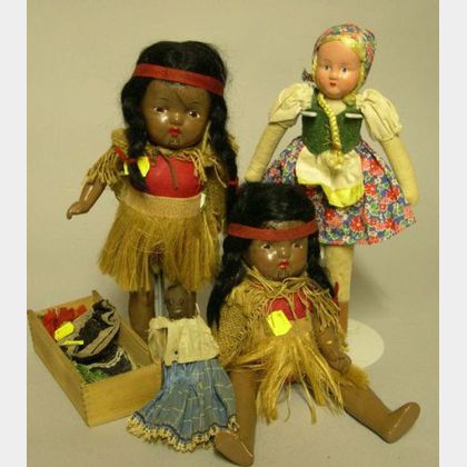 Three Black Dolls and a Polish Girl