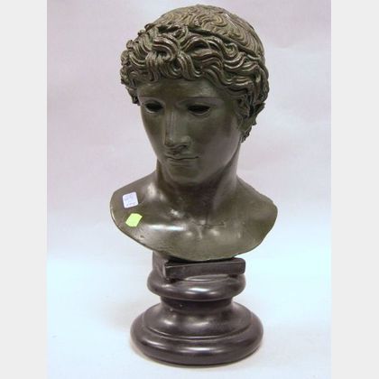 Alva Studios Classical-style Patinated Bronze Head