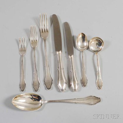 Lutz & Weiss .800 Silver Partial Flatware Service for Eight