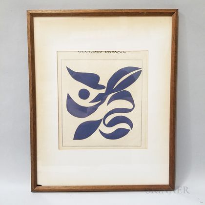 Framed Georges Braque Engraving from Guillaume Apollinaire 