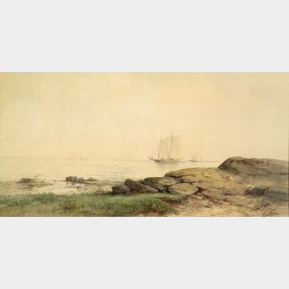 Carl Weber (American, 1850-1921) Sailing off the Coast