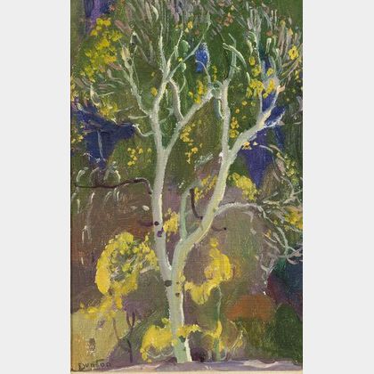 William Herbert (Buck) Dunton (American, 1878-1936) Decorative Landscape, Aspen No. 3