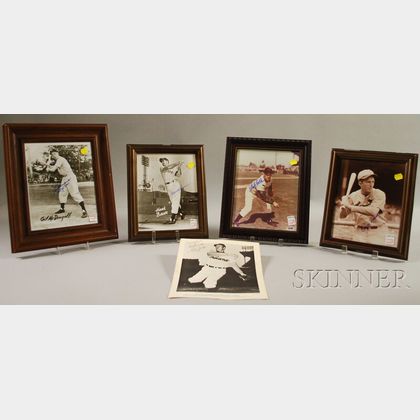 Five Autographed Baseball Player Photographs