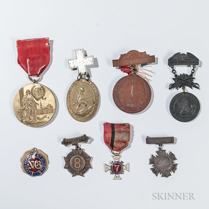 Eight Civil War and Post-war New York Veteran's Medals