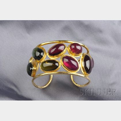 18kt Gold Gem-set Cuff Bracelet, Prince Dimitri