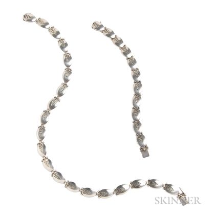 Sterling Silver Necklace and Bracelet, Georg Jensen