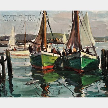 Carl William Peters (American, 1897-1980) Fishing Boat: Rockport, Mass.