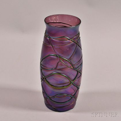 Loetz Amethyst Glass "Pampas" Vase