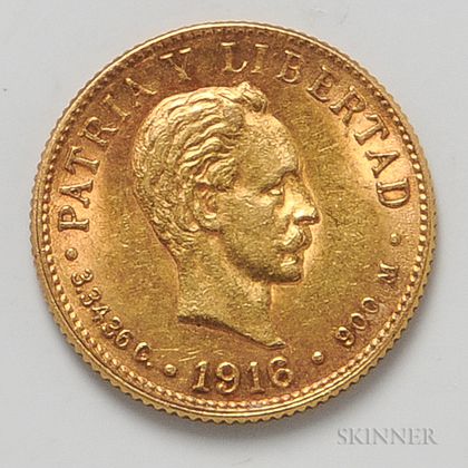 1916 Cuban 2 Pesos Gold Coin
