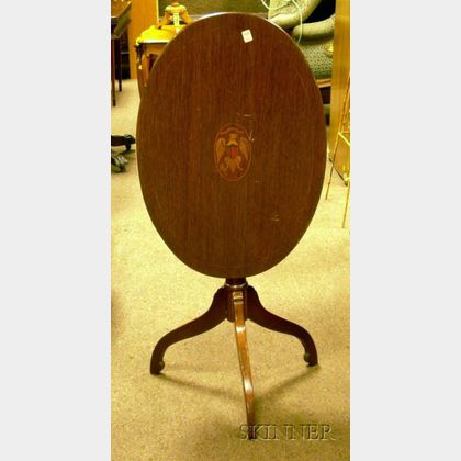 Federal-style Inlaid Mahogany Tilt-top Candlestand. 