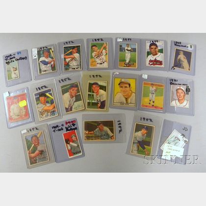 Nineteen Assorted 1909-1952 Baseball Cards