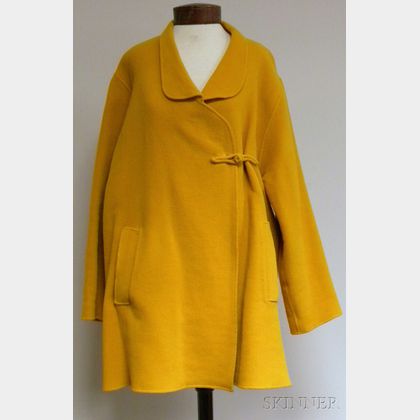 Vintage Oscar de la Renta Mustard Wool Cape-style Coat