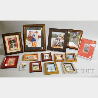 Thirteen Autographed Photographs and Baseball Cards, and a Yogi Berra Autographed Postcard