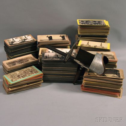 Underwood Stereopticon with a Large Collection of Slides
