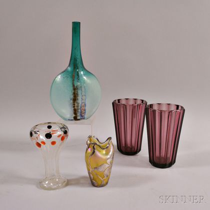 Five Glass Decorative Items