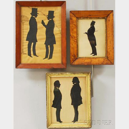 Three Framed Full-length Silhouettes